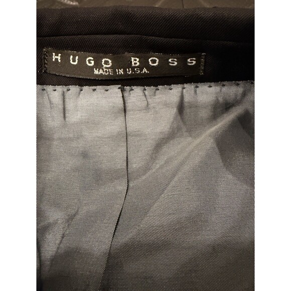 Rare Vtg Hugo Boss Blazer Mens 44R Black Two Button Suit Jacket Classic $700 - Picture 15 of 16
